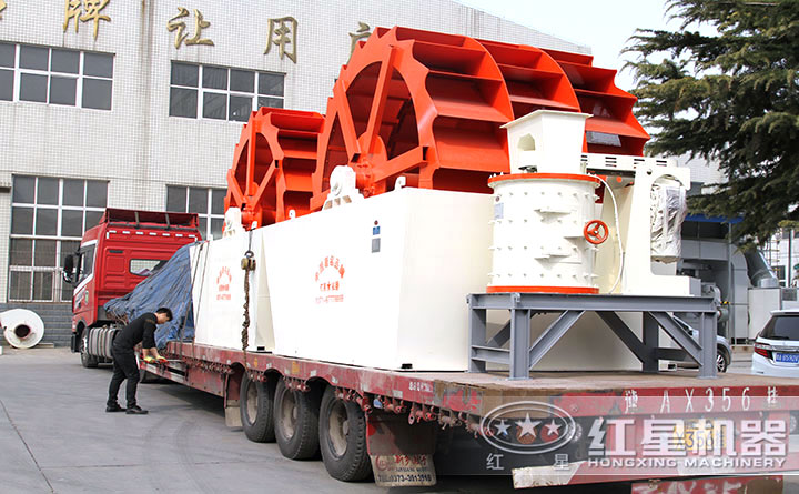 洗沙機器裝車準備出發 洗沙機器裝車準備出發