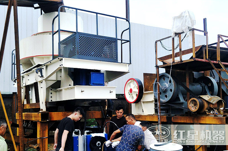 河卵石磨砂機設備客戶現場 河卵石磨砂機設備客戶現場